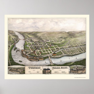 Turners Herfsten, MA Panoramic Map - 1877 Poster