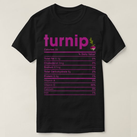 Turnip Nutripfeiten T-shirt (Design voorkant)