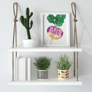 Turnip voor wat   Afdruk Veggie Pun Kitchen Poster