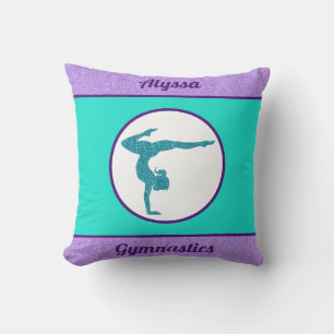 Turnkussens voor meisjes gymnastiek paars/turquois kussen