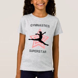 Turnshirt voor meisjes turnen sprong supersterren t-shirt