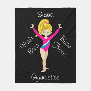 Turnster Blond, Groene Ogen, Roze Leotard Fleece Deken