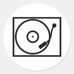 turntabel recordspeler ronde sticker