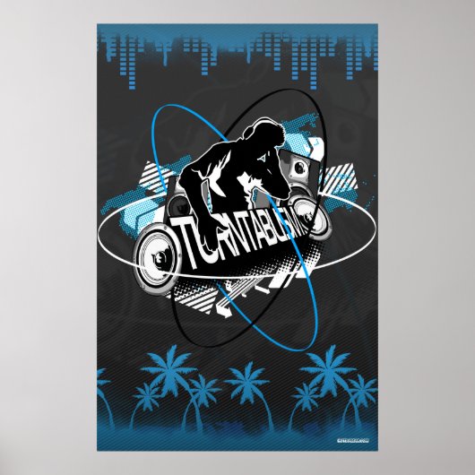 Turntablism DJ Poster Music Platenspeler Disk Jock (Voorkant)