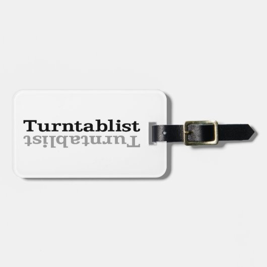 Turntablist ʇ sılqɐ ʇ uɹ ⊥ bagagelabel (Voorkant horizontaal)