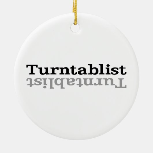 Turntablist ʇ sılqɐ ʇ uɹ ⊥ keramisch ornament (Achterkant)
