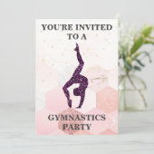 Turnthema uitnodiging gymnastiek (Staand voorkant)