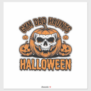 Turnvader Halloween Vintage Pompoen Schedel_1 Sticker