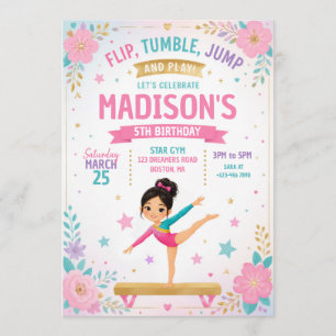 Turnvereniging Meisjes Verjaardagsfeestje Kaart