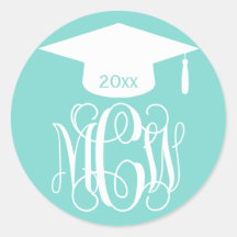 Turq Aqua Wijngaard Schrift Monogram Afstudeer DIY