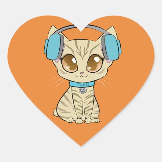 Turq Classic Heart Sticker (Voorkant)