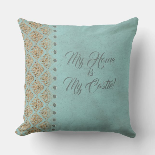 Turqoise Baroque - Pillow Kussen (Voorkant)