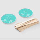 Turqoise Modern Tropical Starfish Beach Wedding Handwaaier (Niet-gemonteerd)