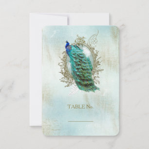 Turqoise Shabby Peacock - Kaart tabelnummer
