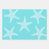 Turqoise Starfish Beach Summer Nautical Pattern Inpakpapier Vel (Voorkant 3)