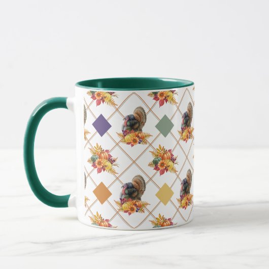 Turquie Citrouilles Thanksgiving Mug (Gauche)