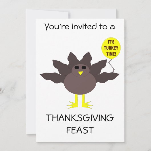 Turquie Heure Thanksgiving Party Invitations perso (Devant)