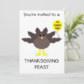 Turquie Heure Thanksgiving Party Invitations perso (Debout devant)