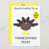 Turquie Heure Thanksgiving Party Invitations perso (Devant / Derrière)