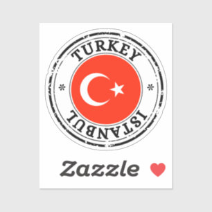 Turquie Istanbul Sticker Drapeau rond pour ordinat