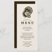 Turquie sauvage | Thanksgiving Menu Customisé du d (Devant / Derrière)