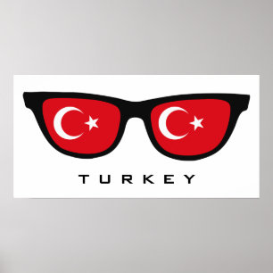 Turquie Shades texte personnalisé & affiche couleu