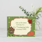 Turquie Thanksgiving 1st Birthday Invitation for B (Debout devant)