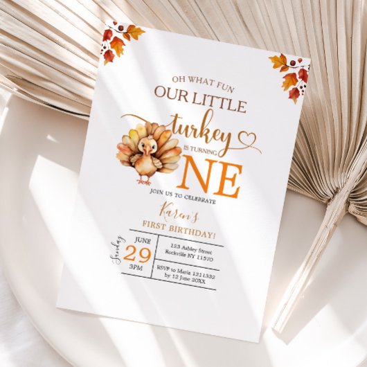 Turquie Thanksgiving thème Anniversaire invitation