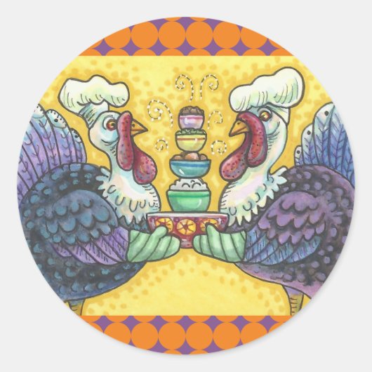 TURQUIE & TOUS LES FIXINS MERCI STICKERS Rnd (Devant)