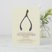 Turquie Wishbone Moderne Thanksgiving Invitation (Debout devant)