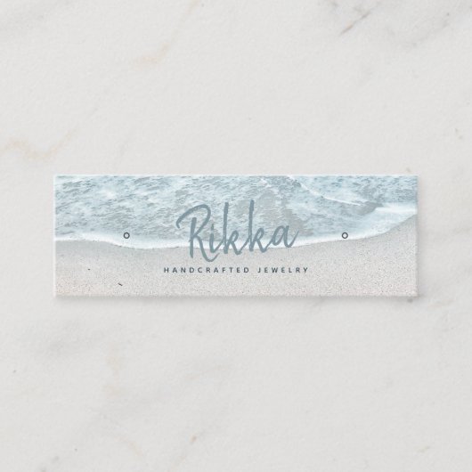 Turquioise Ocean Stud Oorbel Display Kaart Mini Visitekaartje (Voorkant)