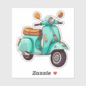 Turquiose Vespa Motor Scooter Sticker (Vel)