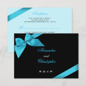 Turquise Ribbon Wedding RSVP (Devant / Derrière)