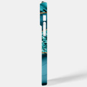 TURQUOÏE EN GOLD AGATE PATTERN Case-Mate iPhone CASE (Achterkant / Links)