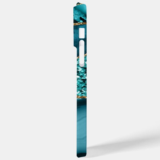 TURQUOÏE EN GOLD AGATE PATTERN Case-Mate iPhone CASE (Achterkant / Links)