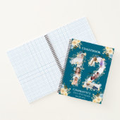 Turquoise 12e anniversaire Photo Fleur Jaune Livre (Intérieur)