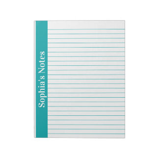 Turquoise 8.5x11 Letter Formaat Linker Verticale N Notitieblok