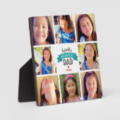 Turquoise 8 foto collage 's werelds grootste vader fotoplaat (Voorkant)