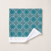 Turquoise à motif Turquoise (Gant de toilette)