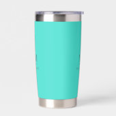 Turquoise aangepaste monogram initialen naam geïsoleerde drinkbeker (Links)