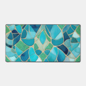 Turquoise Abstract Mozaïek met Art Deco stijl Bureaumat (Voorkant)
