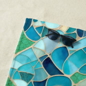 Turquoise Abstract Mozaïek Strandlaken (In situ)