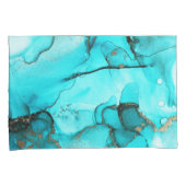 Turquoise Abstract Pillow Hoesje Kussensloop (Voorkant-Rechts)
