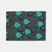 Turquoise Abstract Teardrops Pattern Fleece Deken (Voorkant (Horizontaal))