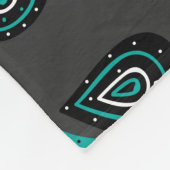 Turquoise Abstract Teardrops Pattern Fleece Deken (Hoek)