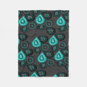Turquoise Abstract Teardrops Pattern Fleece Deken (Voorkant)