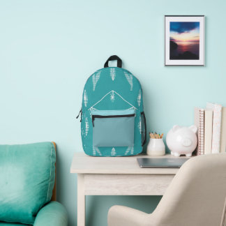 Turquoise Abstracte Cut & Sew Bag voor School Bedrukte Rugzak