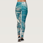 Turquoise Abstracte Leggings (Achterkant)