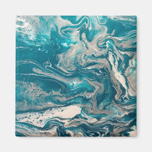 Turquoise Abstracte magneet