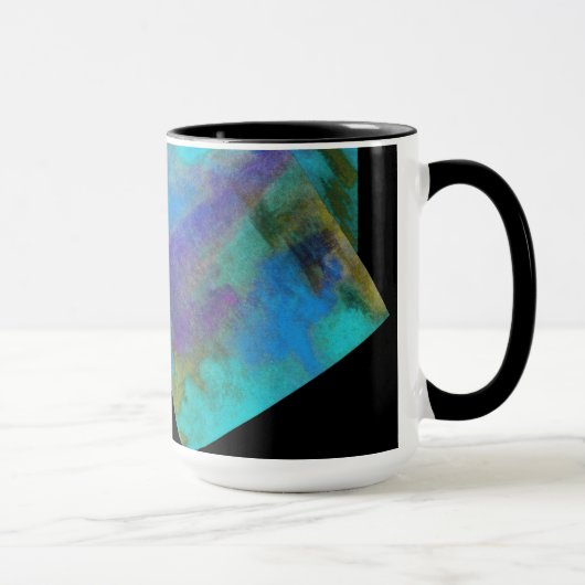 Turquoise abstrait Conception Monogramme Mug (Droite)